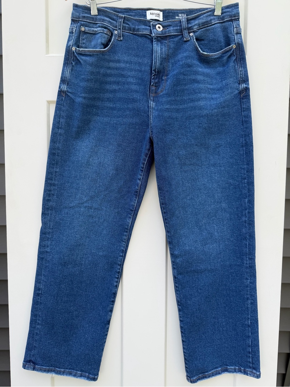 Kensie Women's The Ella High Rise Straight Leg Jeans - Classic Blue size 14